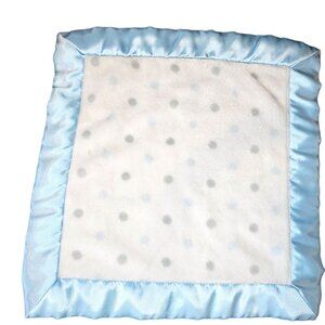 Swaddle Designs Polka Dot‎ Lovey Blue Satin Trim Made In USA 13 Inches Plush